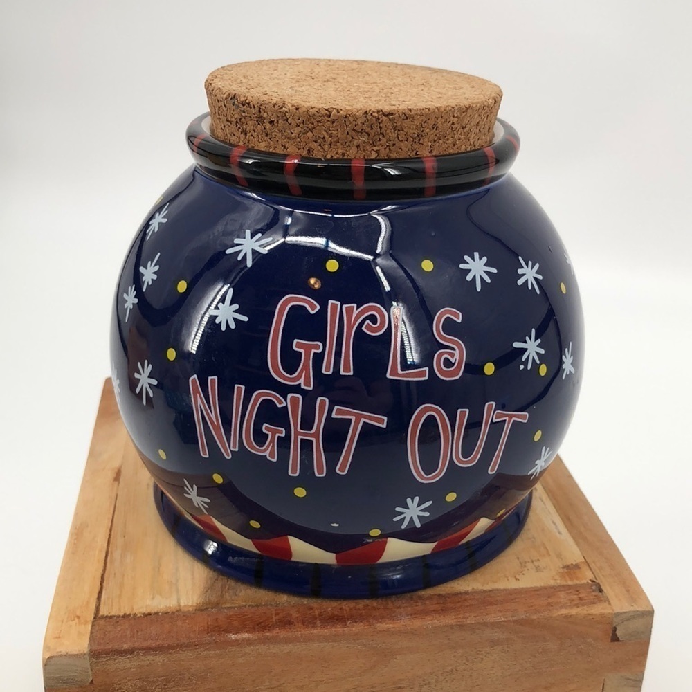 Bella Casa by Ganz “Girls Night Out” Money Collection Jar Bank With Cork Lid